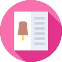 A pink and white ice cream stick on a paper vector