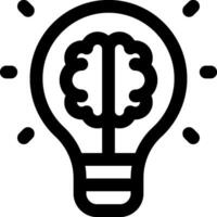 A light bulb with a brain inside it vector