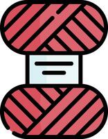A spool of yarn with a red and white stripe vector