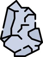 A rock with a white background and a blue outline vector