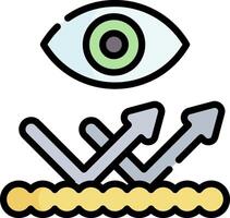 An eye and a bar graph with arrows vector