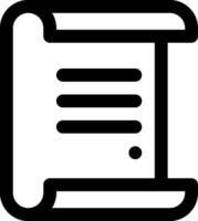A black and white icon of a scroll vector