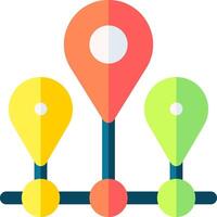 A map marker with three different colored pins vector
