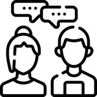 A couple with speech bubbles above them vector