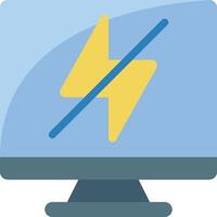 A computer monitor with a lightning bolt on it vector
