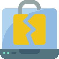 A laptop with a broken lock on it vector