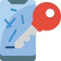 A key is inserted into a cell phone vector