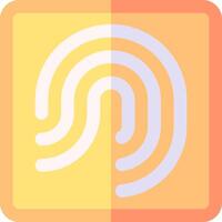 A fingerprint icon on a yellow background vector