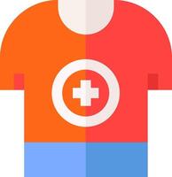 A shirt with a cross on it and a red cross on it vector