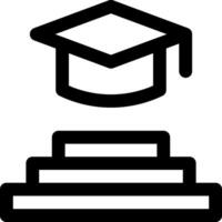 A graduation cap on top of a stack of books vector
