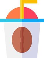 Ice cream icon with a straw and coffee vector