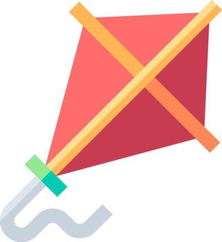 A kite with a string attached to it vector