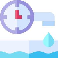 A clock and water are shown next to each other vector