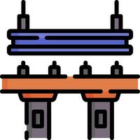 A blue and orange tower with two pipes on top vector