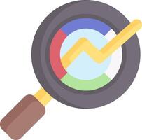 A magnifying glass with a graph on it vector