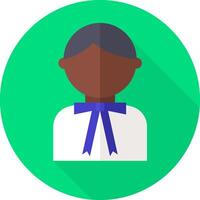 A flat icon of a black man with a tie vector