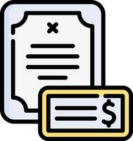 A check and a paper document icon vector