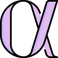 A purple letter x with a white background vector