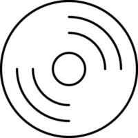 A black and white image of a disc with a circle vector