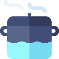 A pot with water and steam coming out of it vector