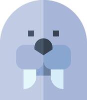 A walrus with a blue face and long tusks vector