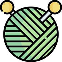 A ball of yarn with two needles vector