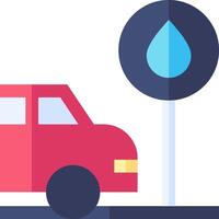 A car is parked next to a water drop vector