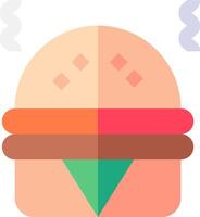 A hamburger with a green and red stripe vector
