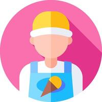 A man in an apron holding an ice cream cone vector