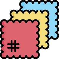 Three squares with the hash symbol on them vector