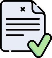 A check mark on a document icon vector