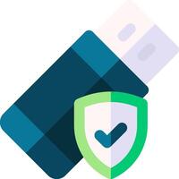 A usb drive with a shield and a check mark vector