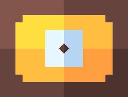 A square pixel art icon with a square in the middle vector