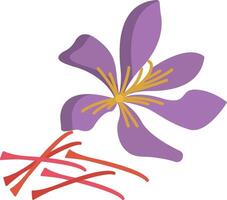 A purple flower with red stems on a white background vector