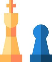 Chess pieces and a king on a white background vector