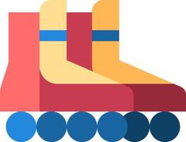 A pair of roller skates with blue and yellow boots vector