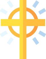 A cross with rays of light around it vector
