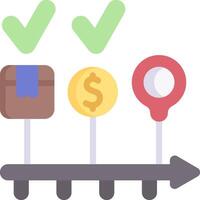 A key with a map, a coin, and a dollar sign vector