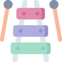 A colorful stack of blocks with two sticks vector