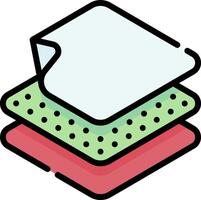 A stack of sheets with polka dots on it vector