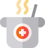 A soup pot with a cross on it vector