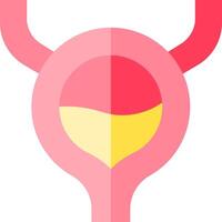 A pink and yellow uterus with a heart vector