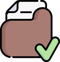 An icon of a folder with a tick vector