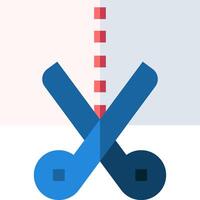 A pair of scissors with a red line through them vector