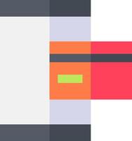 A colorful square with a red, green and orange stripe vector