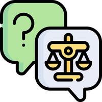 Question mark and scales icon vector