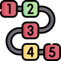 A colorful number line with four numbers vector