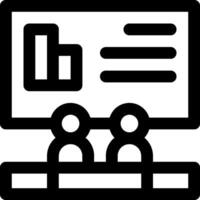 A black and white icon of a presentation vector