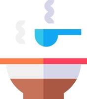 A bowl of soup with a spoon and a spoon vector