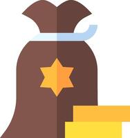 A bag with a star of david on it and a stack of money vector